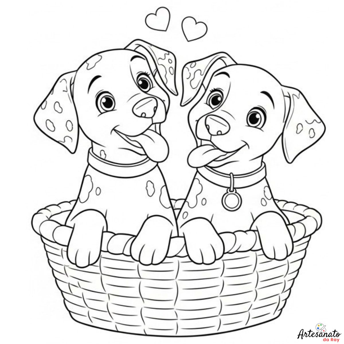 Risco Dálmatas no Cesto